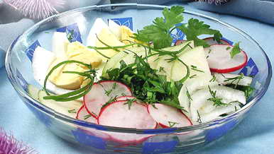 Рецепт: Пестрый весенний салат